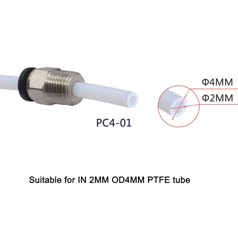 Black head remote tube quick plug 3/8"-OD4 tube-4mm round hole - Image 2