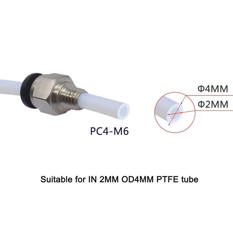 Black head remote tube quick plug M6-OD4 tube -4mm round hole - Image 2