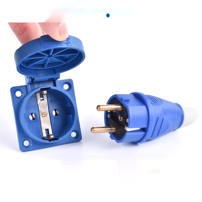 EU. Industrial Plug fly Socket 2-pin 16A concealed socket (312) - Image 2