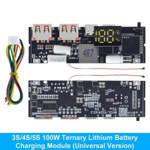 TZT 3S 65W 30000MA  LED Dual USB PD Fast Charge 5A 100W Mobile Power Bank 18650 Charging Module