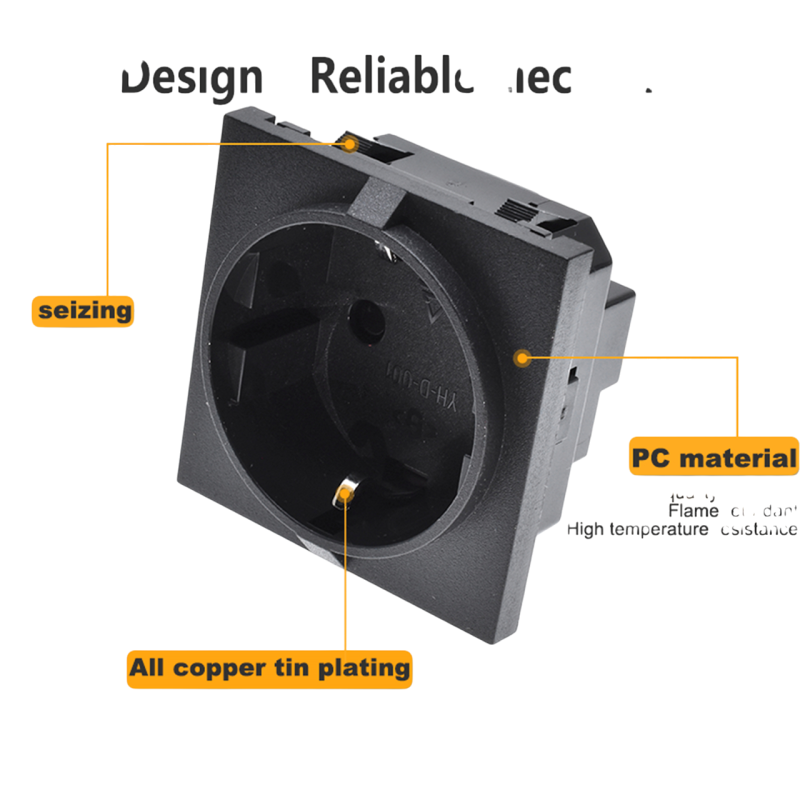 European standard AC power socket connector embedded European style German style European standard E - Image 4