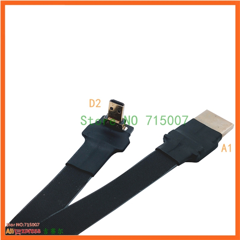 FPV HDTV-compatible Type A Male Male HDTV FPC Flat Cable for Multicopter Aerial Photography 25CM A2- - Image 2