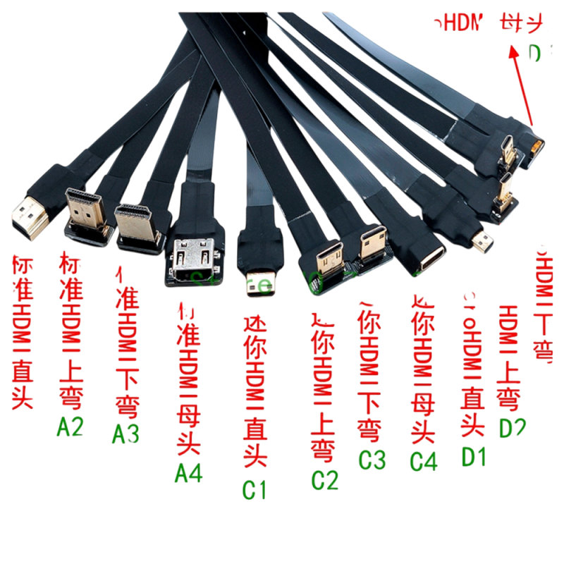 FPV HDTV-compatible Type A Male Male HDTV FPC Flat Cable for Multicopter Aerial Photography 25CM A2- - Image 3