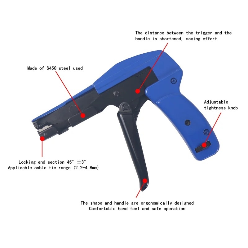 Nylon Zip Tie Pliers HS-600A Fastening Cutting Tool for Nylon Cable Tie Width 2.4-4.8mm - Image 2